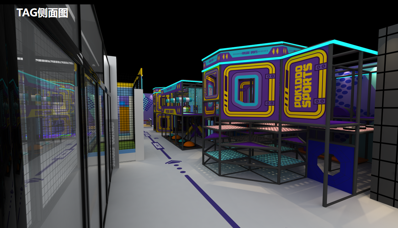 Interior amusement park design illustration Ilustración de diseño de parque de atracciones interior