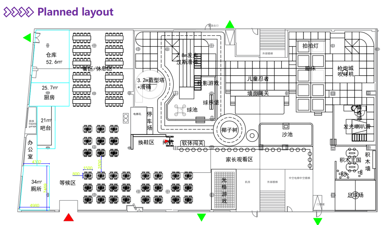 Indoor Amusement Park Planning Map Mapa de planificación de parques de atracciones cubiertos