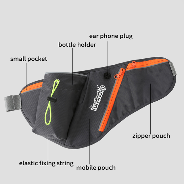 Sports Cycling Security Pocket Bag Two Waterbottle Waist Running Bag RU81006
