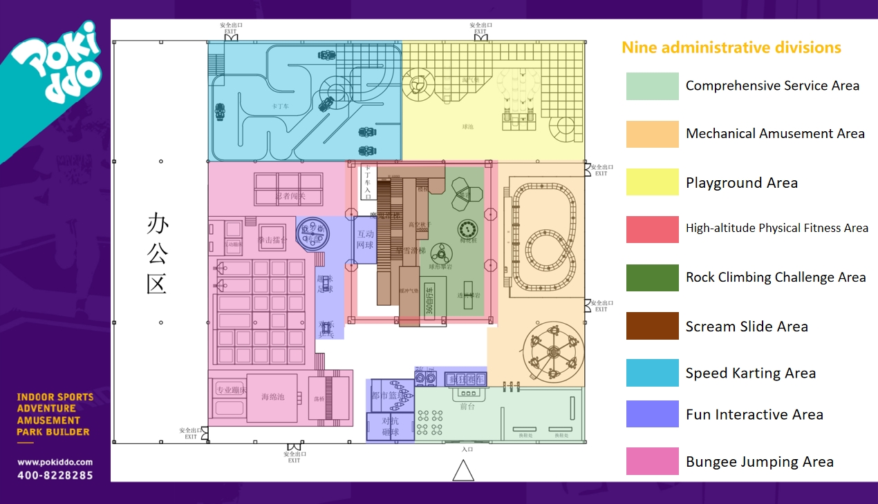 Interior amusement park design drawing رسم تصميم داخلي لمدينة الملاهي