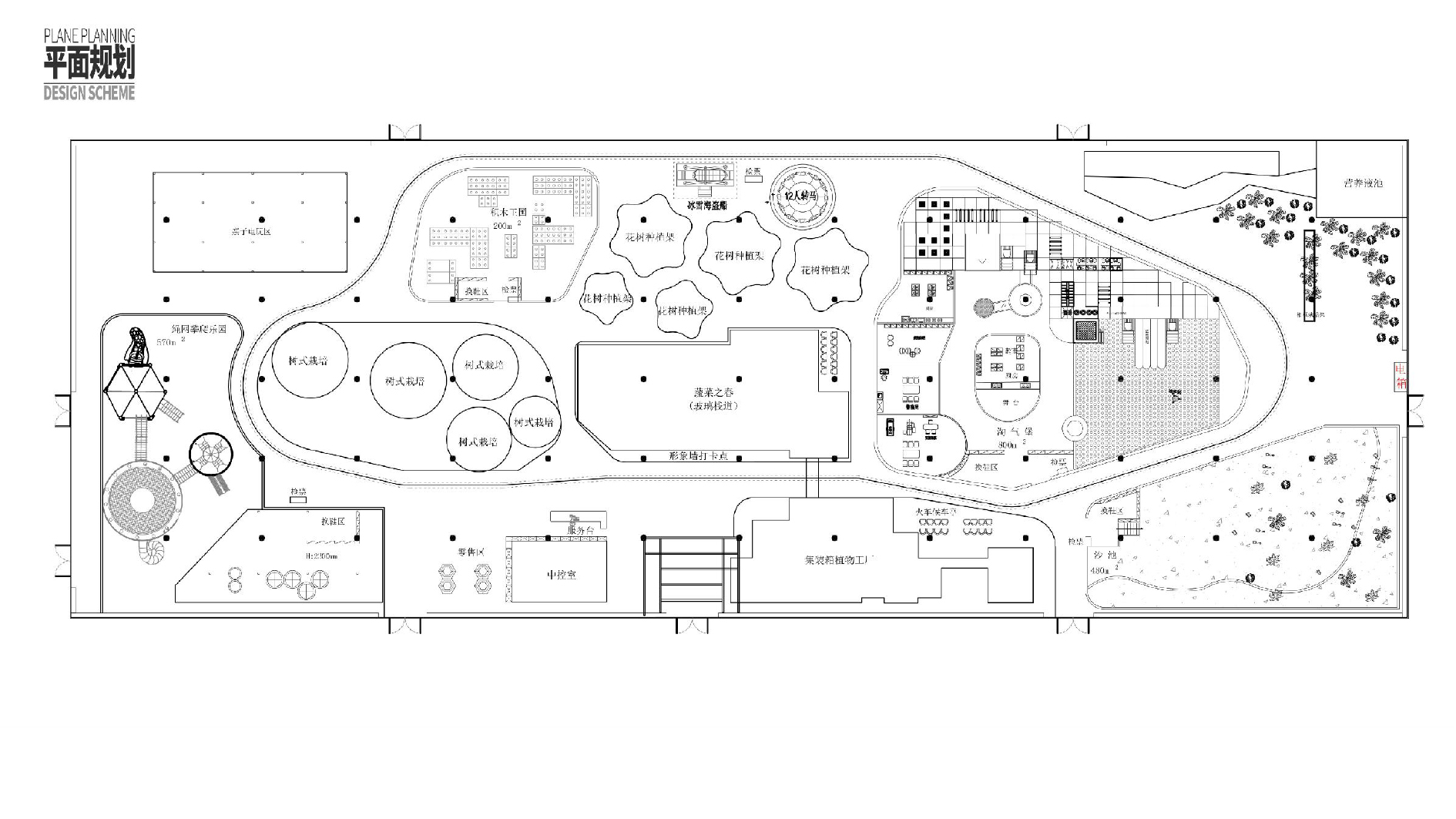 Indoor Amusement Park Planning Map خريطة تخطيط مدينة الملاهي الداخلية