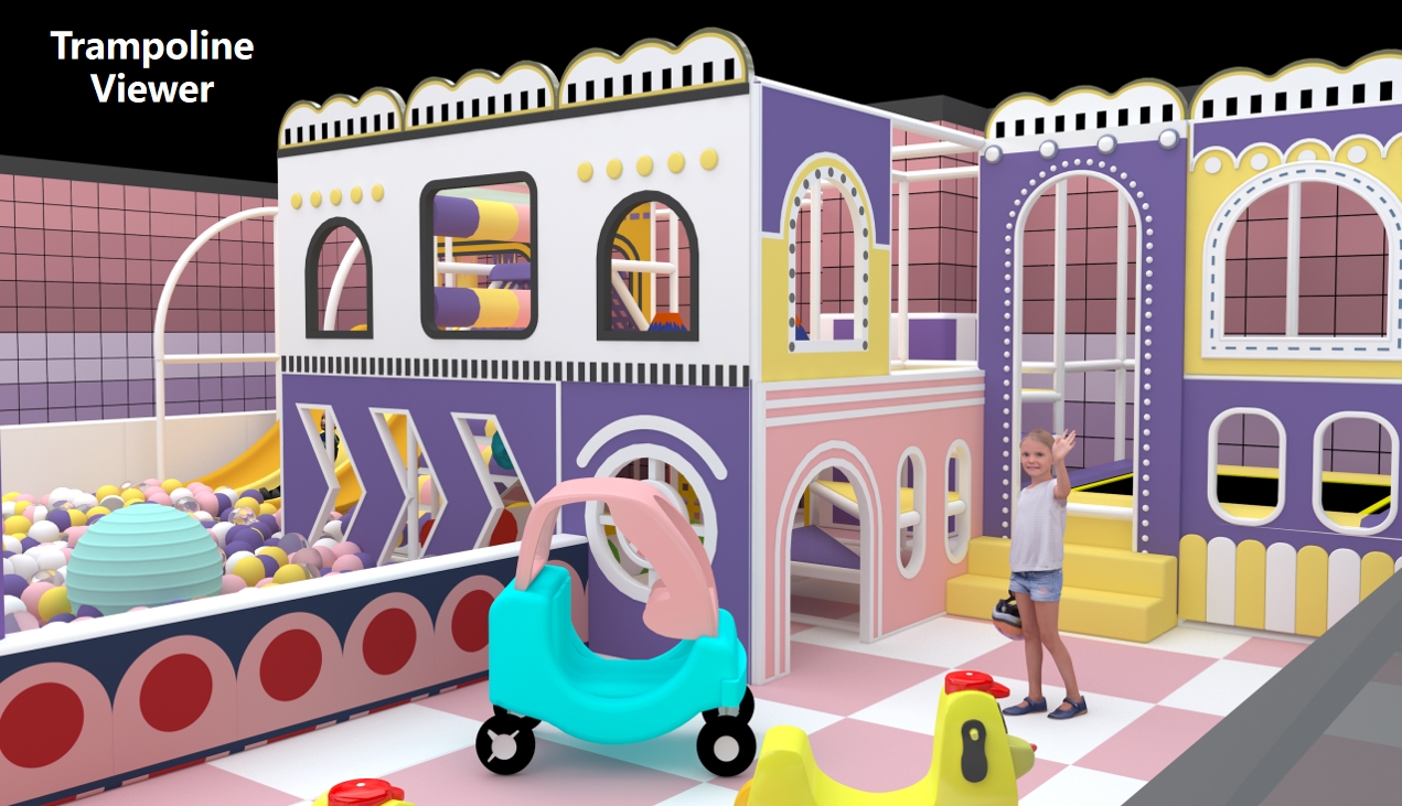 Interior amusement park design illustration Ilustración de diseño de parque de atracciones interior