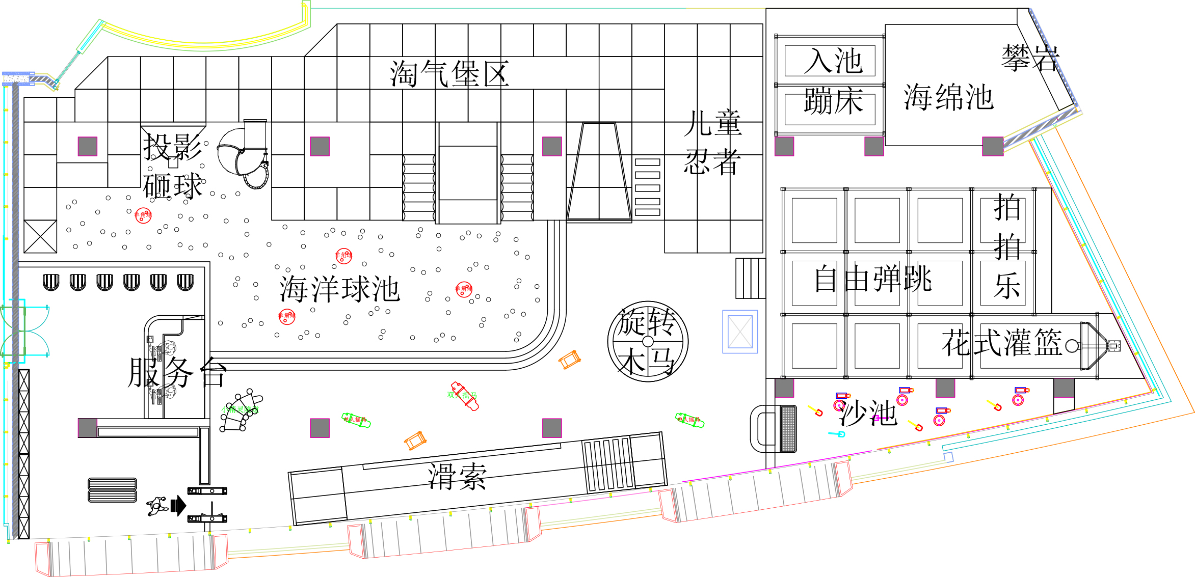 Indoor Amusement Park Planning Map خريطة تخطيط مدينة الملاهي الداخلية