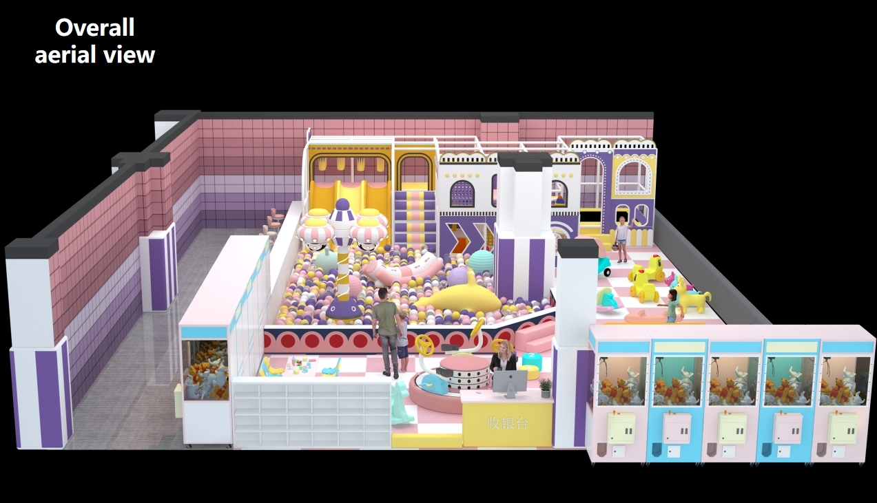 Interior amusement park design illustration Ilustración de diseño de parque de atracciones interior