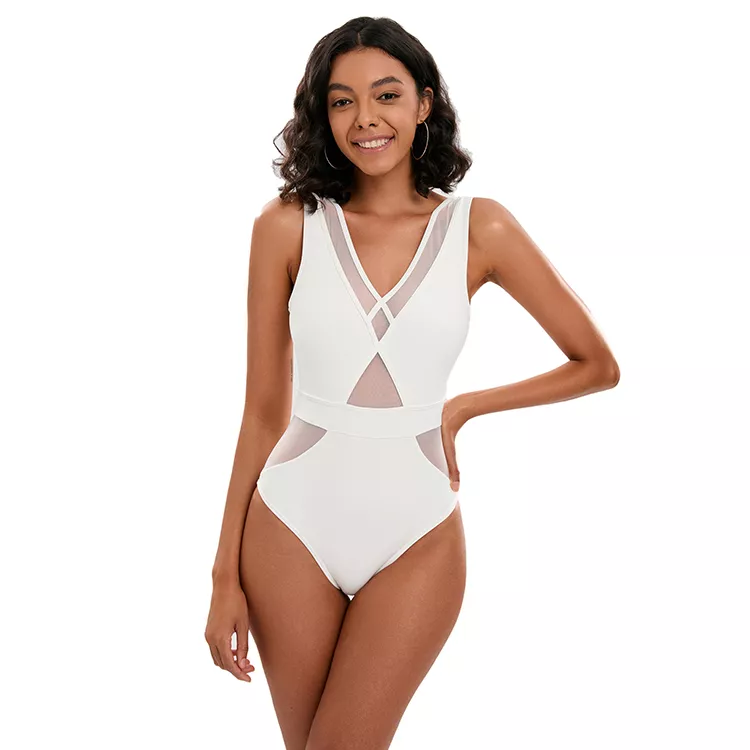 V Neckline Swimsuit with Mesh Vestit de bany escot en V amb malla