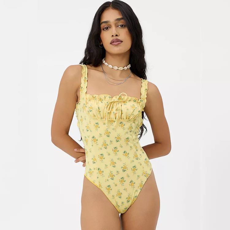 Cute Cotton Ladies One Piece Swimsuits السيدات القطن لطيف المايوه قطعة واحدة
