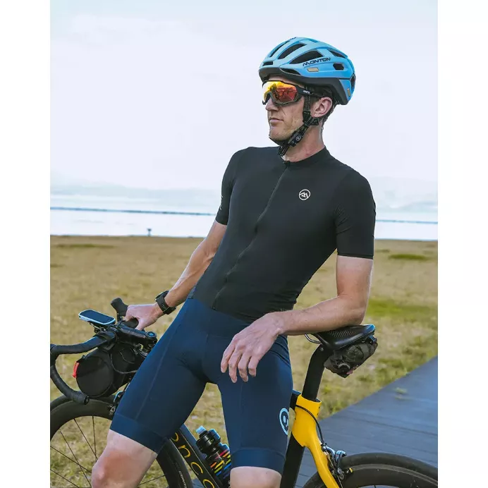 Eco friendly Black Men Cycling Jersey Eco amica Nigrum homines Revolutio Jersey