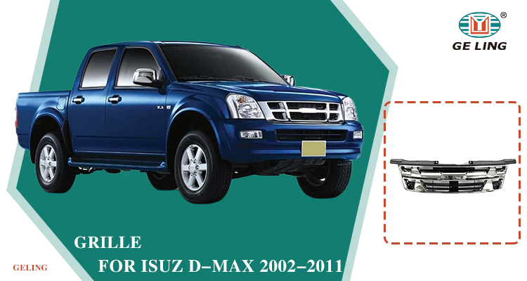 Black Chrome Grille For Isuzu Dmax 2009 Grade cromada preta para Isuzu Dmax 2009