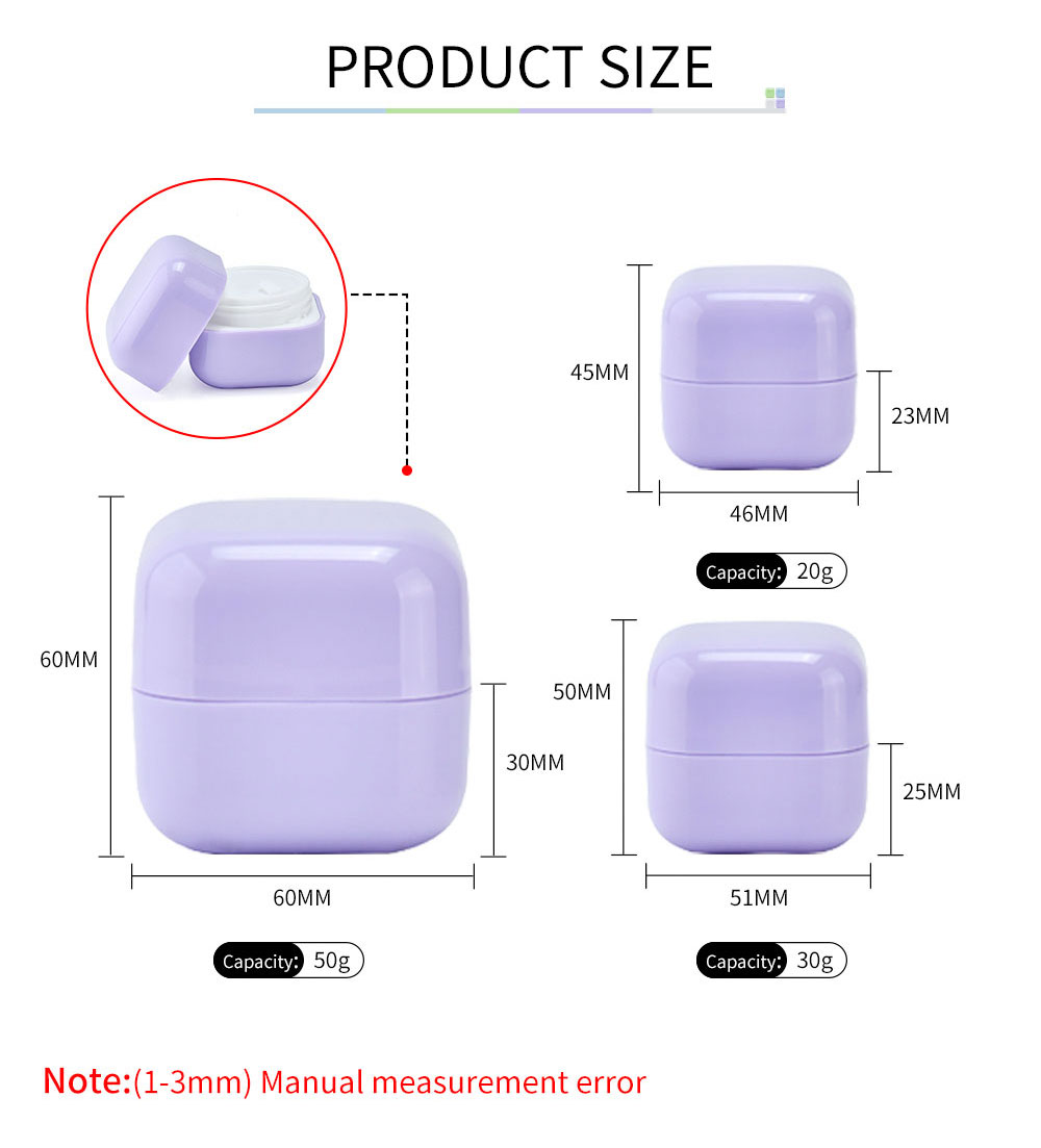 Square PP Cream Jar جرة كريم PP مربعة