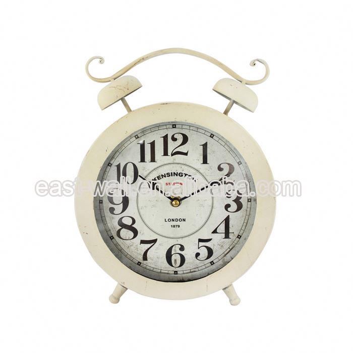 Hot Sale Low Price French Country Tuscan Style Analog Desk Clock With Card Holder