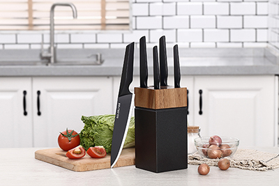 Black Kitchen Knife Sets with Block Черные наборы кухонных ножей с блоком