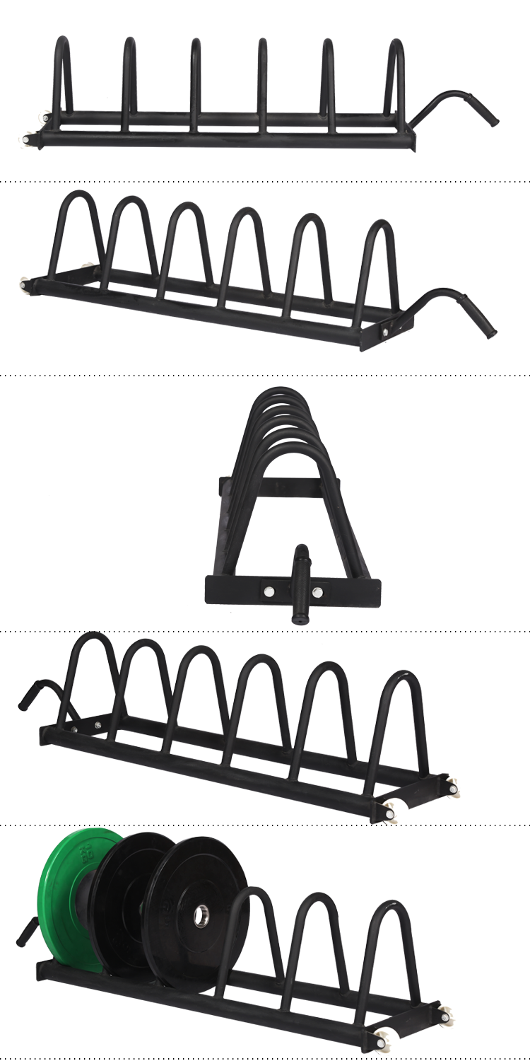 Horizontal Bumper Plate Rack with Wheels Horisontale bufferplaatrek met wiele