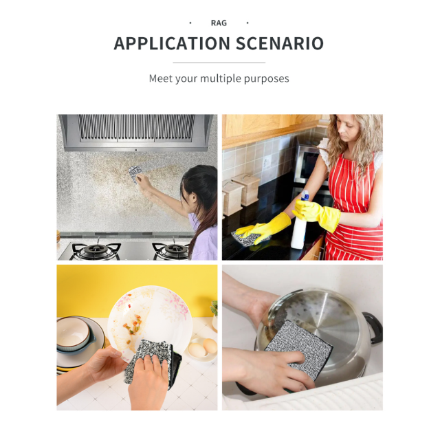 Microfiber Carbon Fiber Kitchen Sponge Block (1) Блок кухонной губки из углеродного волокна из микрофибры (1)