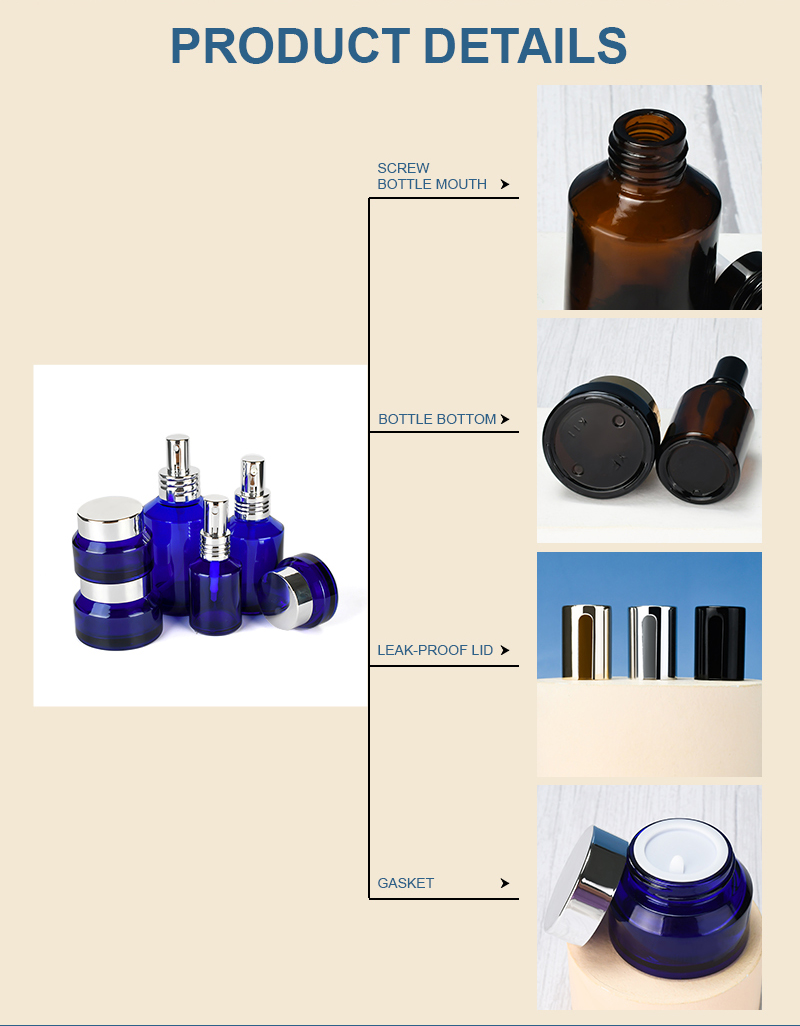 Custom Cosmetic Slant Shoulder Glass Bottle Botella de vidrio de hombro inclinado cosmético personalizado