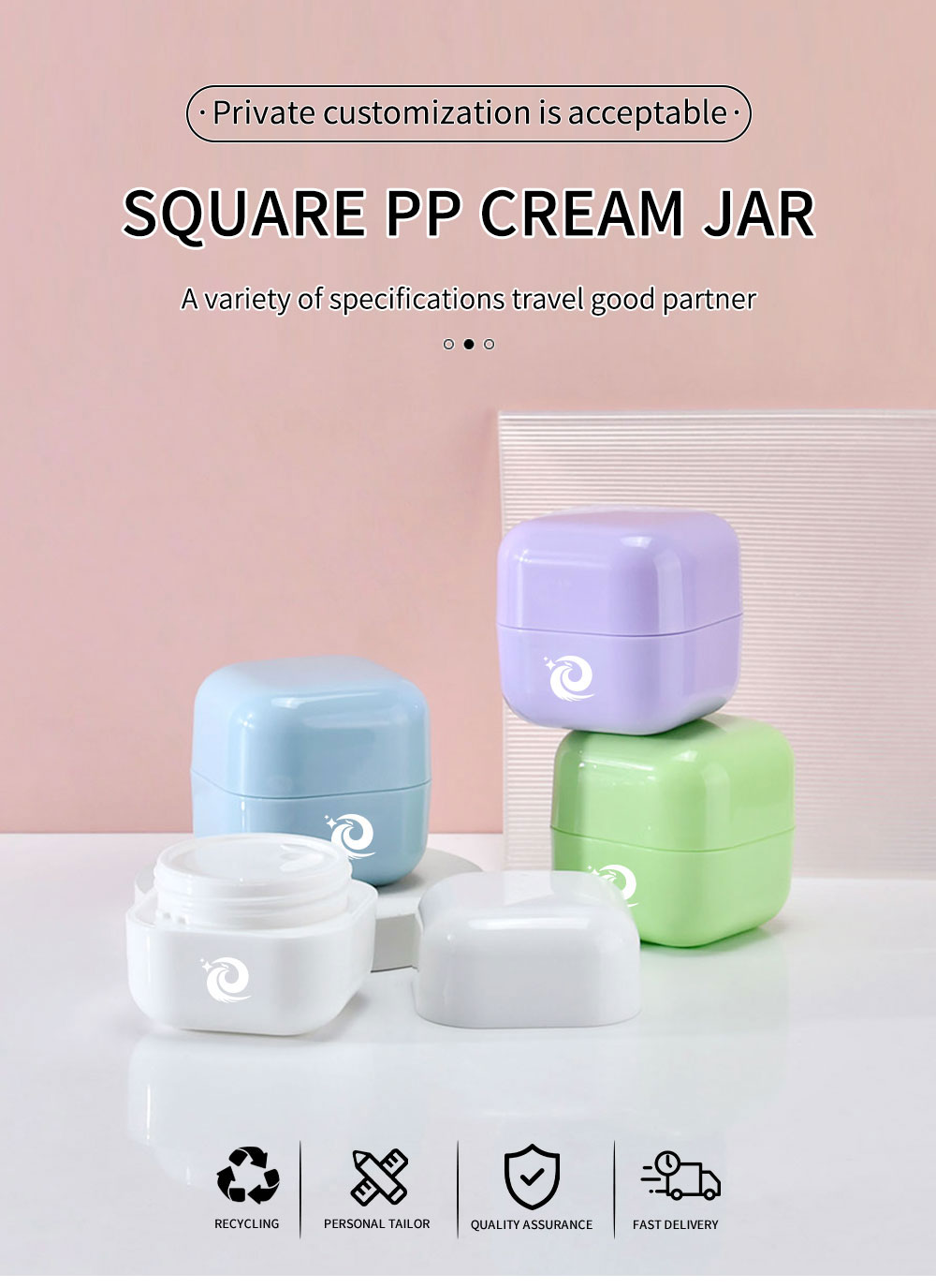 SQUARE PP CREAM JAR جرة كريم PP مربعة