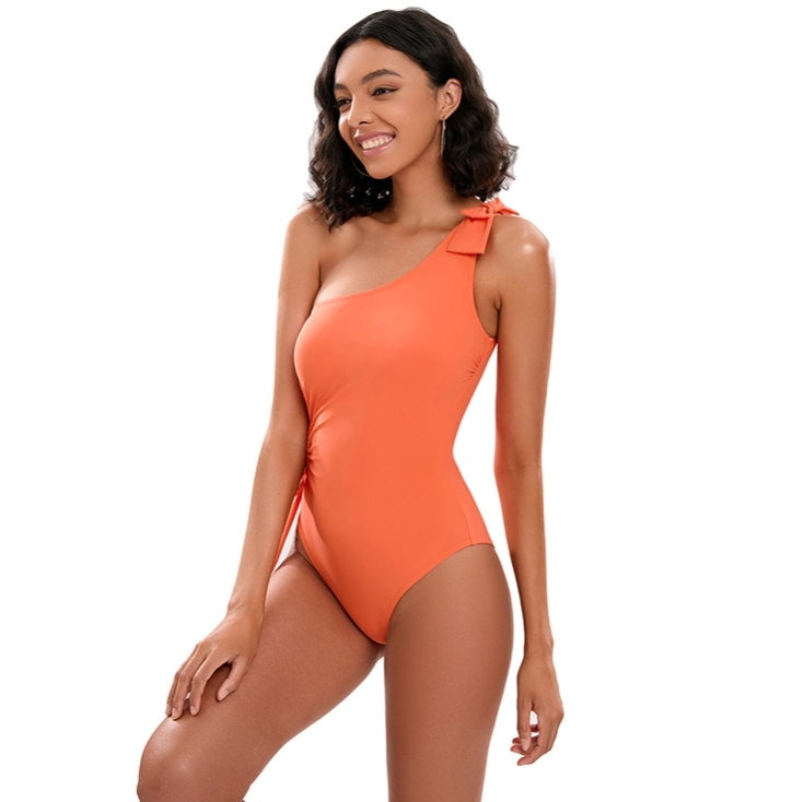 Tie Side One Shoulder Swimwear ملابس سباحة بكتف واحد وربطة جانبية