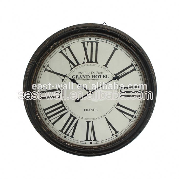 Luxury Quality Brand New Design Old Fashioned Wood Frame Wall Clock With Big Numbers