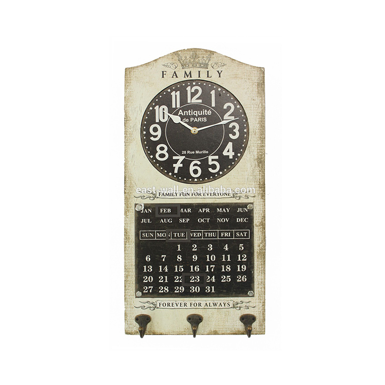 26x6.5x55cm day date calendar clock with clothing hooks