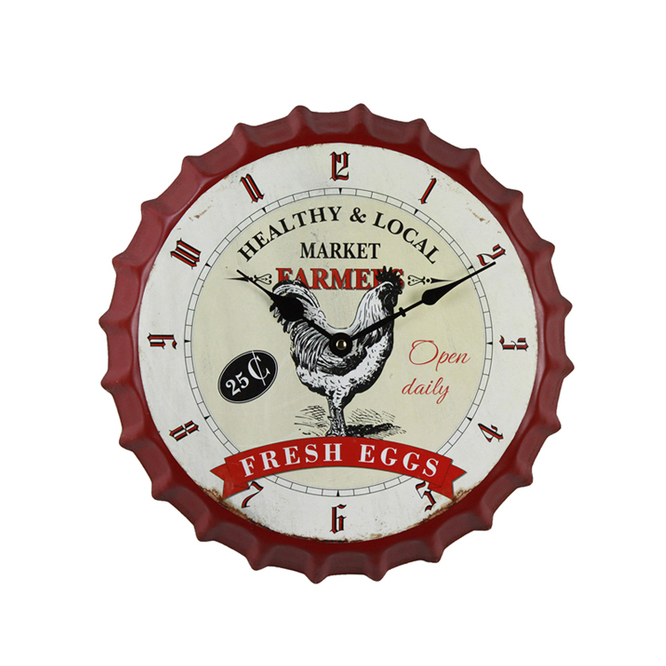 Manufacturer Handmade Cheap Bottle Cap Customised Creative Wall Clock Made In China