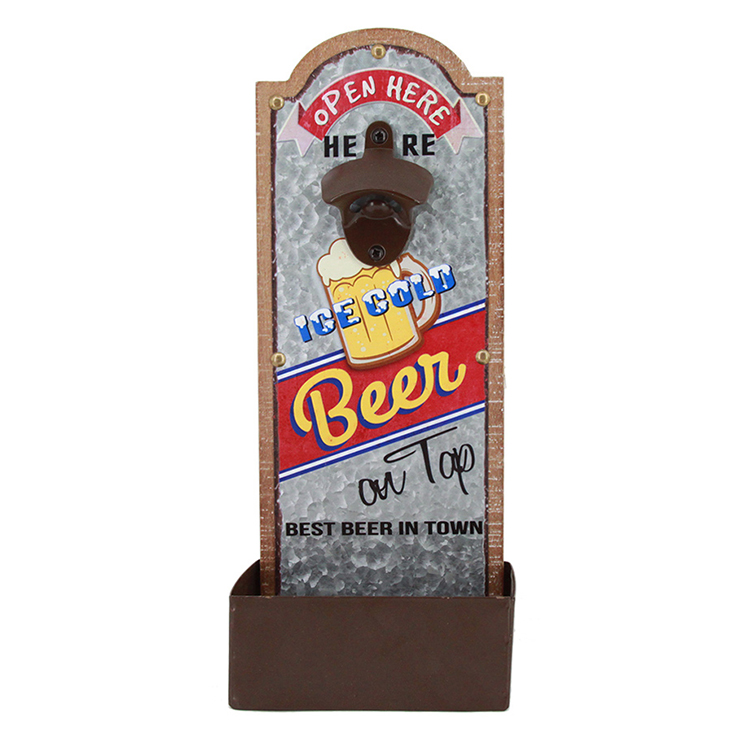 Vintage Style Beer Shaped Wall Bottle Opener Wall Mounted Bottle Openers
