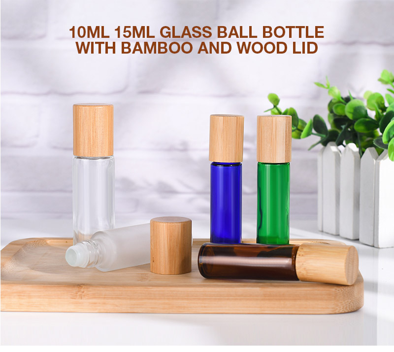 10ML 15ML GLASS BALL BOTTLE WITH BAMBOO AND WOOD LID ขวดแก้วบอลขนาด 10 มล. 15 มล. พร้อมฝาไม้ไผ่และฝาไม้