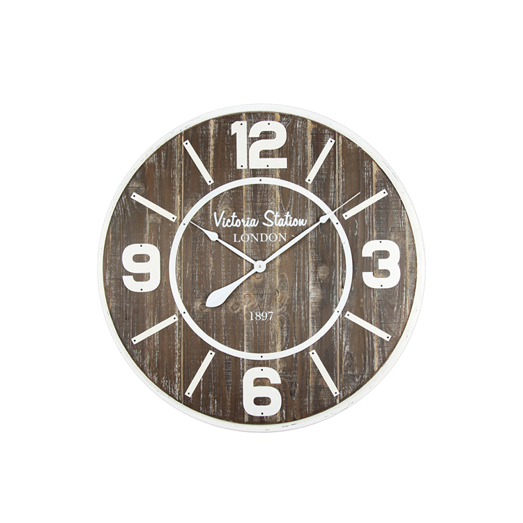 2018 Fashion Vintage Metal Custom Decorative Electronic Round Wall Clock