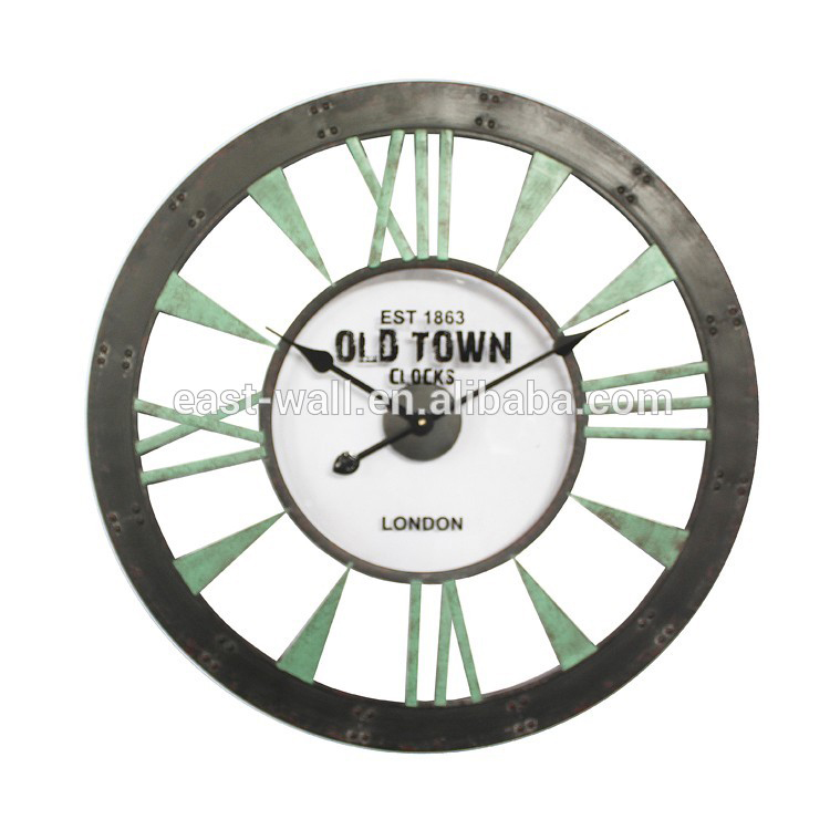 Roman Numerals 12 hours Display Classic Iron Wall Clocks Decorative