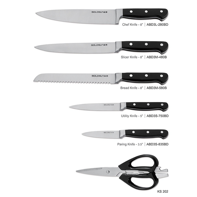 black kitchen knife set черный набор кухонных ножей