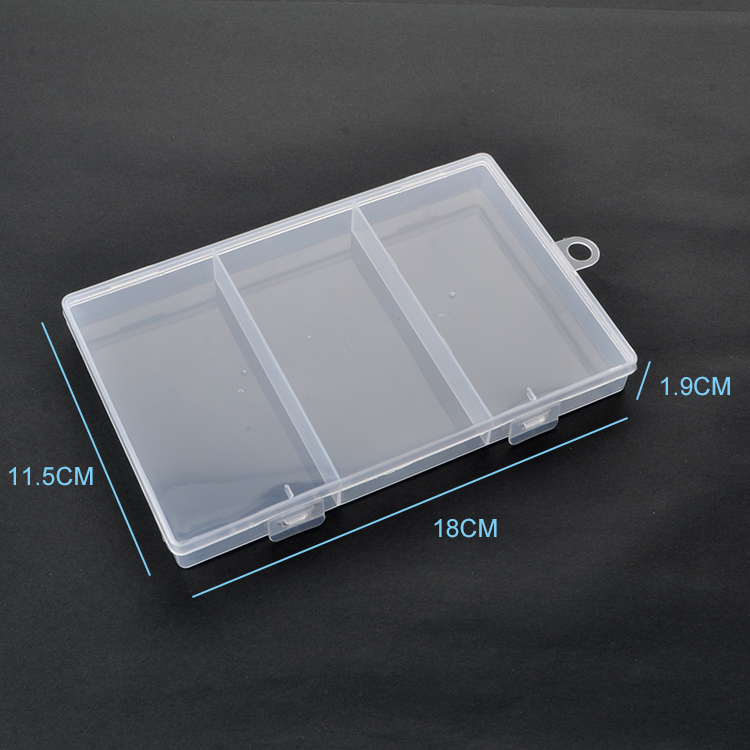 3 Grid Plastic Organizer Box 18x11.5x1.9cm