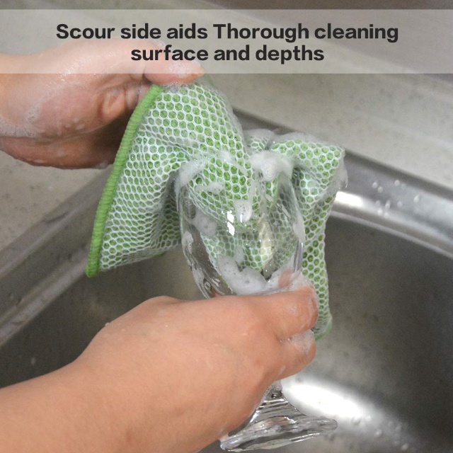 Microfiber Mesh Kitchen Cleaning Cloths (5) قماش تنظيف المطبخ من الألياف الدقيقة (5)