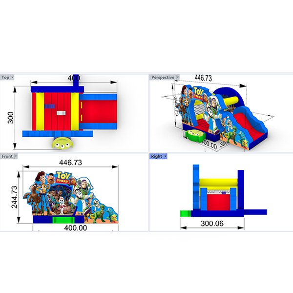 Toy Story Jumping Castle Combo with Slide for Trade Show Supplier Ticaret Fuarı Tedarikçisi için Slaytlı Oyuncak Hikayesi Zıplayan Kale Kombinasyonu