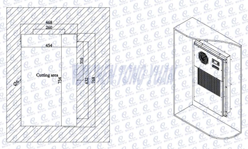 Installation of DC1000w cabinet ac unit Pemasangan unit ac kabinet DC1000w