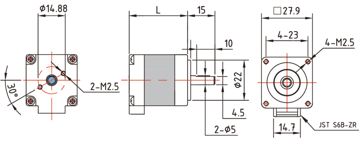 28mm NEMA11 Hybrid stepper motor Гибридный шаговый двигатель NEMA11 28 мм