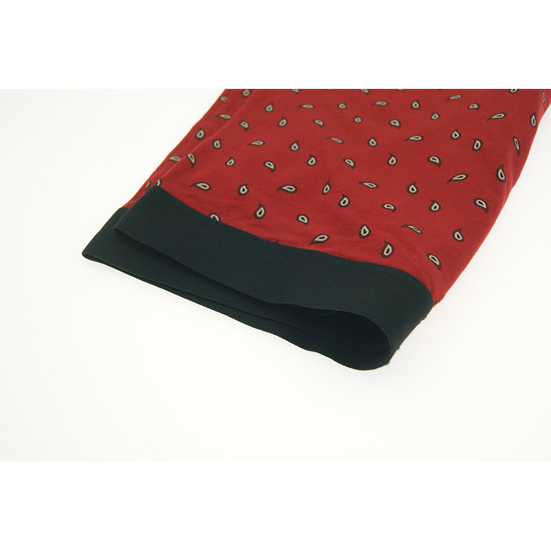 Male Boxer Briefs Red Comma Print Bidh bogsaiche fireann a’ toirt geàrr-chunntas air clò-bhualadh cromag dhearg