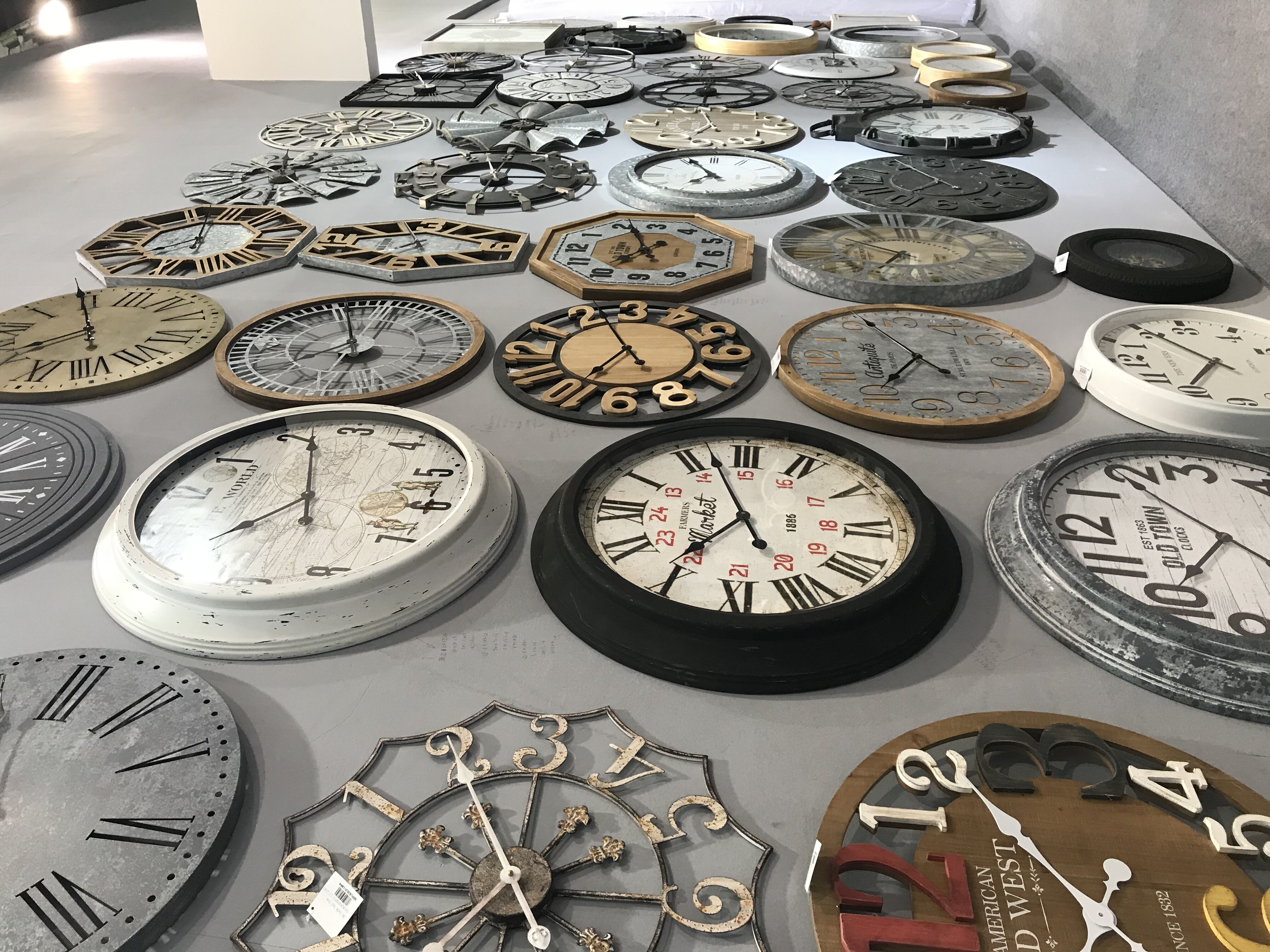 Train Station Double Sided Wall Clock Antique Clocks of China
