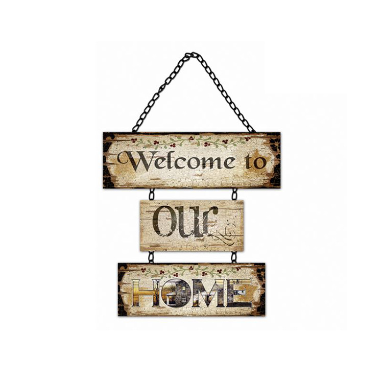 Polite Language Customized Size Handmade Wood Wall Art Sign Plaque, Decorative Wood Hello Sign