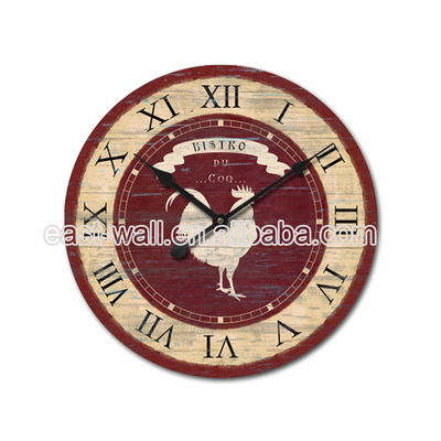 Office Decorative Wooden Wall Clocks Custom Design Animal Image
