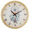Round With Various Patterns Customised Wood Craft Wall Clock For Meeting Room