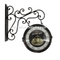 Coffee Bar Double Sided Wall Clock Antique Style Roman Numerals Iron Decorative Clock