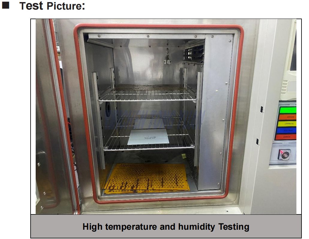 High temperature and humidity Testing Testování vysoké teploty a vlhkosti