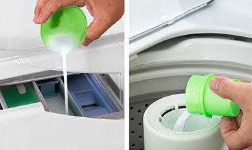How To Place Laundry Pods in A Top Load Washer Как поместить контейнеры для белья в стиральную машину с вертикальной загрузкой