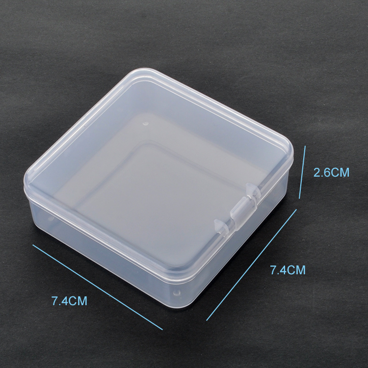 Square Empty Plastic Organizer Box 7.4x7.4x2.6cm