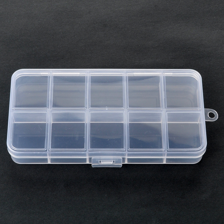 10 Grid Plastic Organizer Box 12.8x6.4x1.7cm