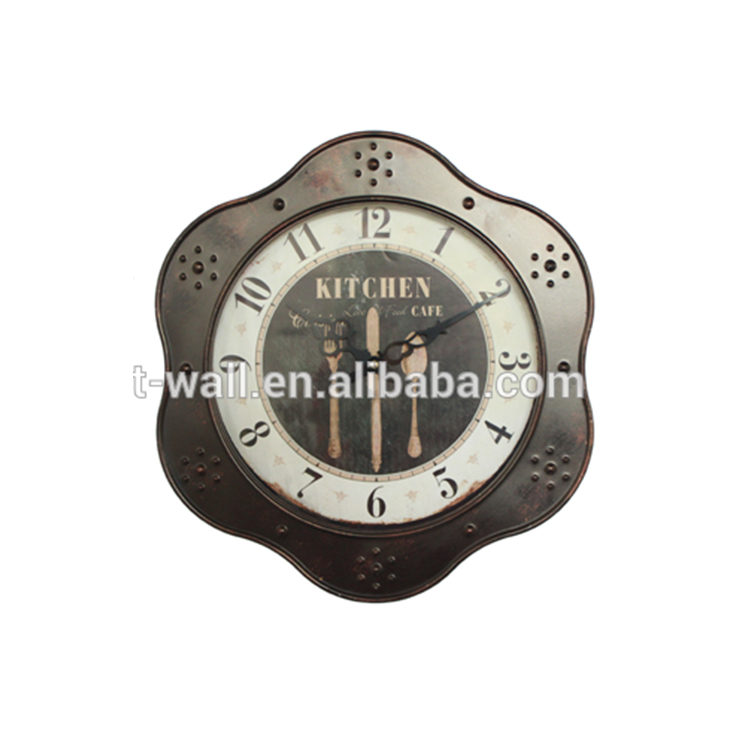 Italian Classic Furniture Retro Wall Clock Special Flower Shape