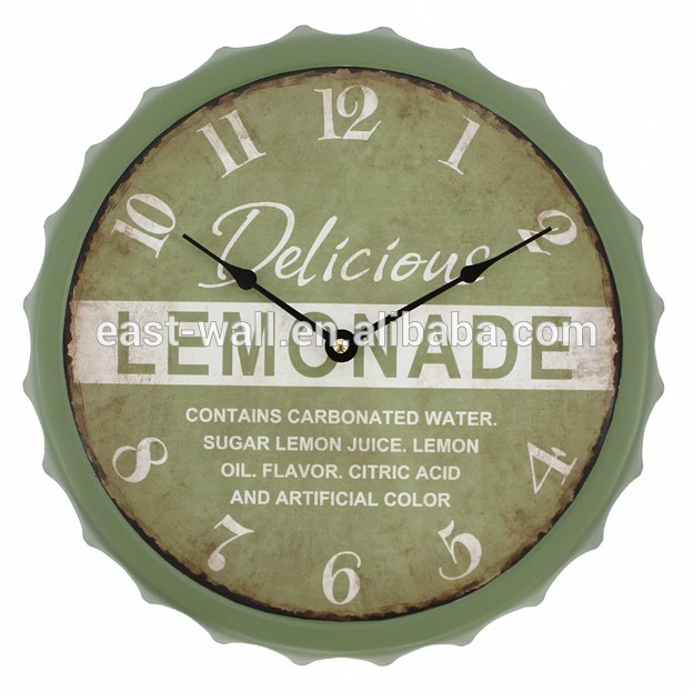 Decorative Wall Clocks Tuscan Style Art Craft Bottle Cap Clock For Living Room