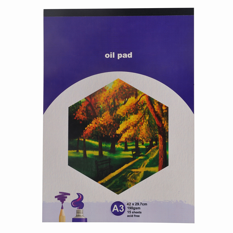 Oil Pad 190gsm 15 Sheets Tape Bound Colored Cover A3 A4