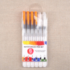 Long Barrel Water Brush Pens Set of 6 Assorted Tips Round and Flat