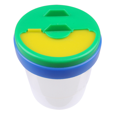 Non-Spill Plastic Painting Cup Brush Washer Paint Cup with Lid Dia. 8cm X Height 10cm 