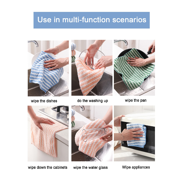 Microfiber Household Kitchen Cleaning Dishcloth (4) Mikrofaser-Haushalts-Küchenreinigungs-Geschirrtuch (4)