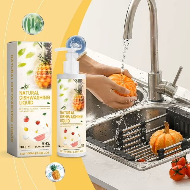 Fruit and Vegetable Cleaner Gentle Degreasing Dishwashing Fruit and Vegetable Multi Purpose Cleaner 100ml منظف الفواكه والخضروات اللطيف لإزالة الشحوم ومنظف متعدد الأغراض للفواكه والخضروات 100 مل